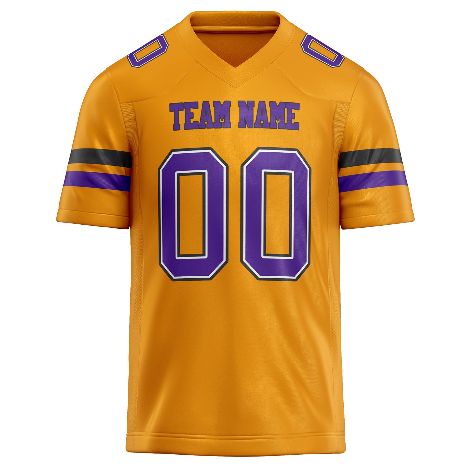 Personalized Gold & Purple Solid Colour Football Jersey