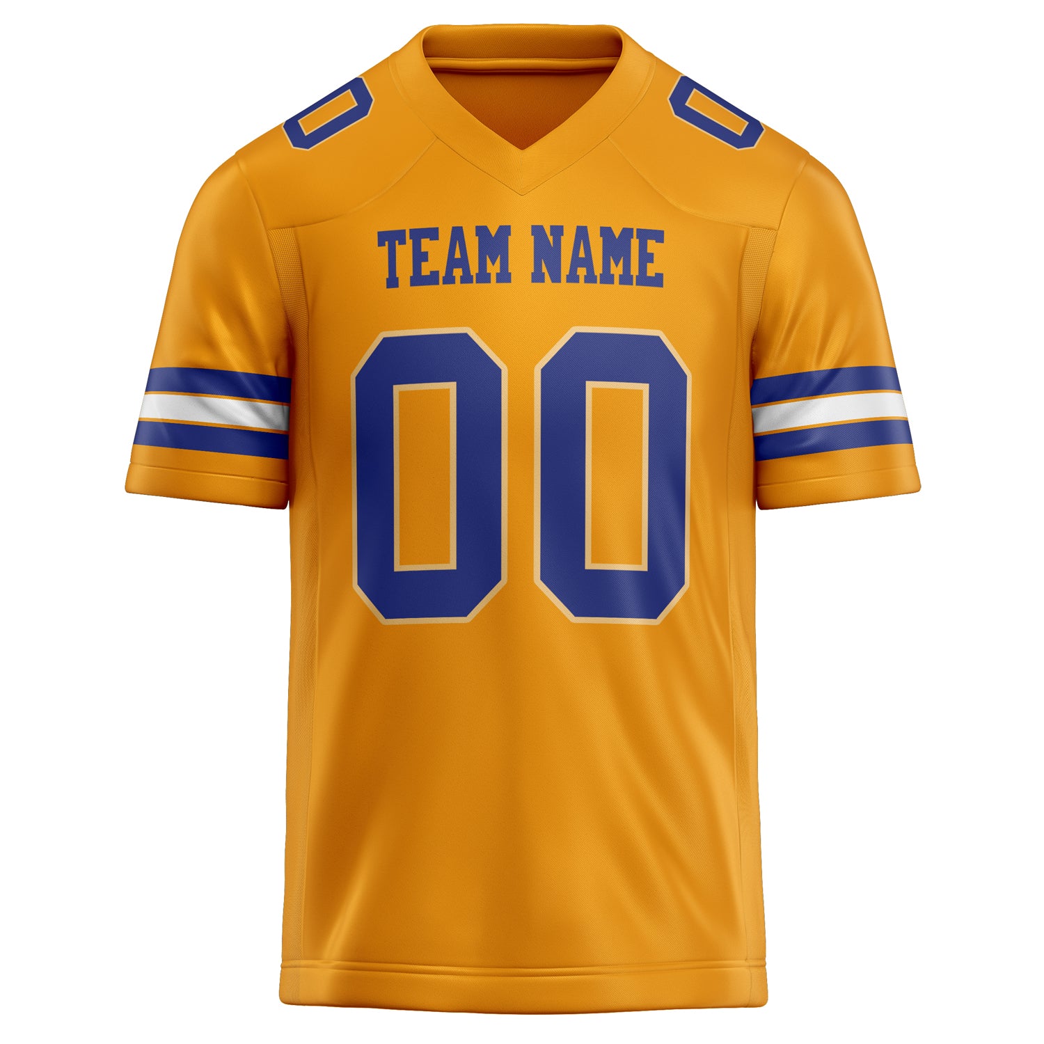 Personalized Gold & royal Solid Colour Football Jersey