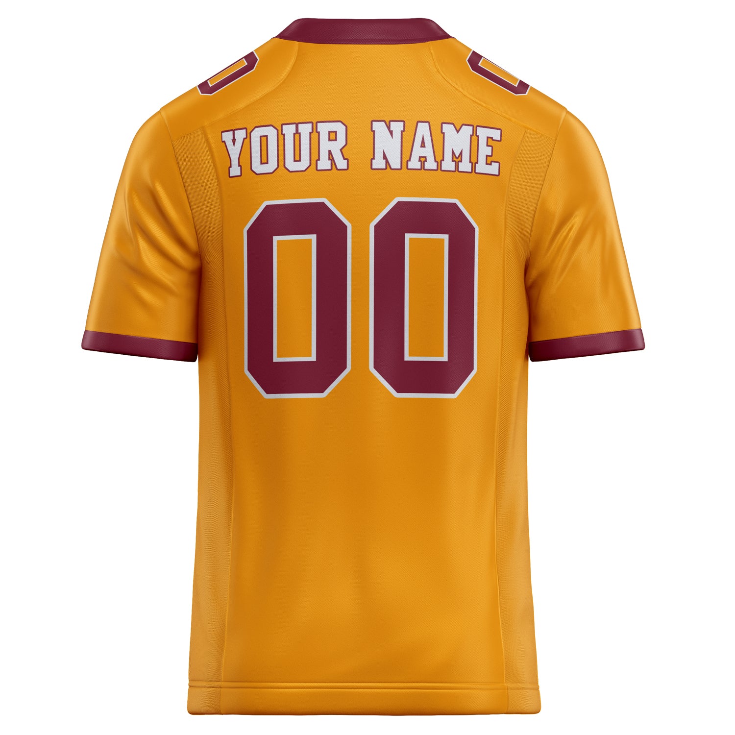 Personalized Gold & maroon Solid Colour Football Jersey