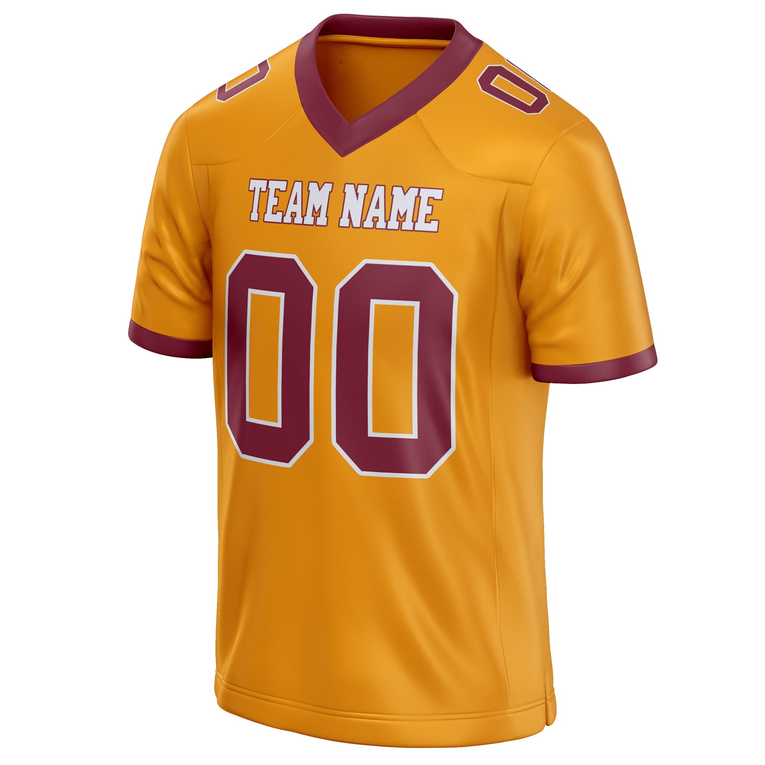 Personalized Gold & maroon Solid Colour Football Jersey