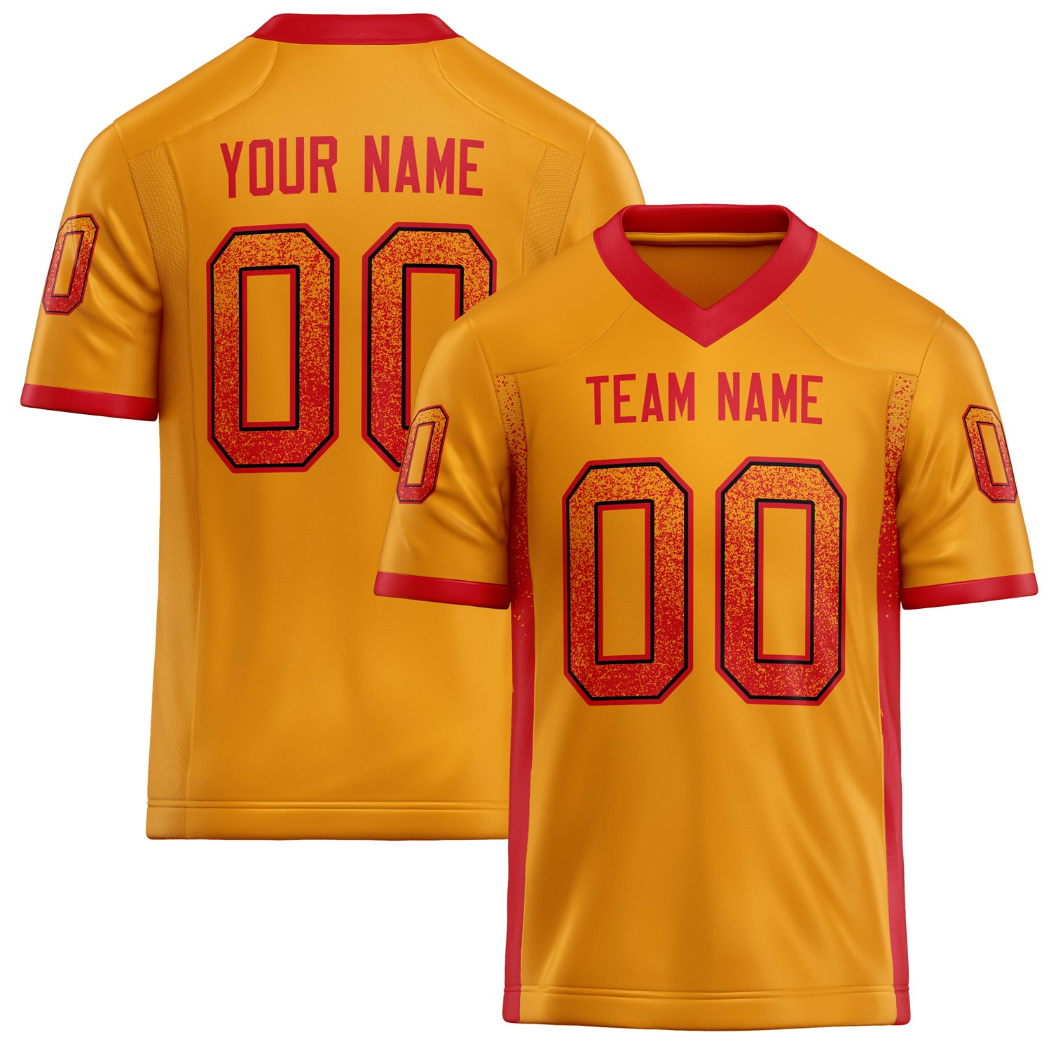 Personalized Gold red Solid Colour Football Jersey FT02240730GO142