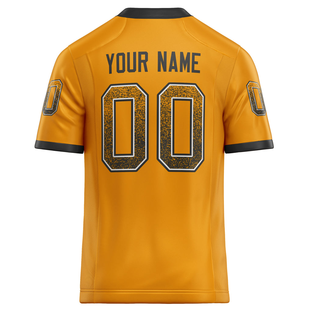 Personalized Gold & Black Solid Colour Football Jersey