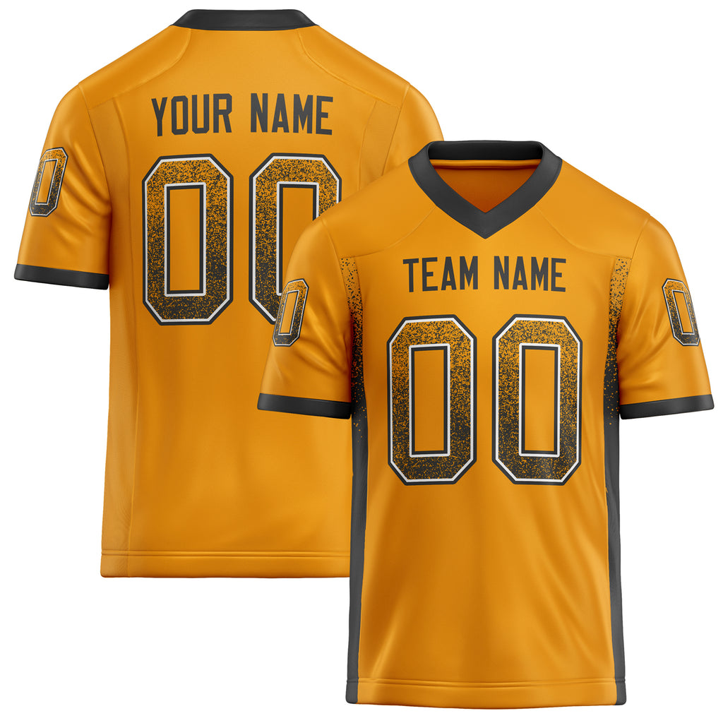 Personalized Gold Black Solid Colour Football Jersey FT02240730GO143