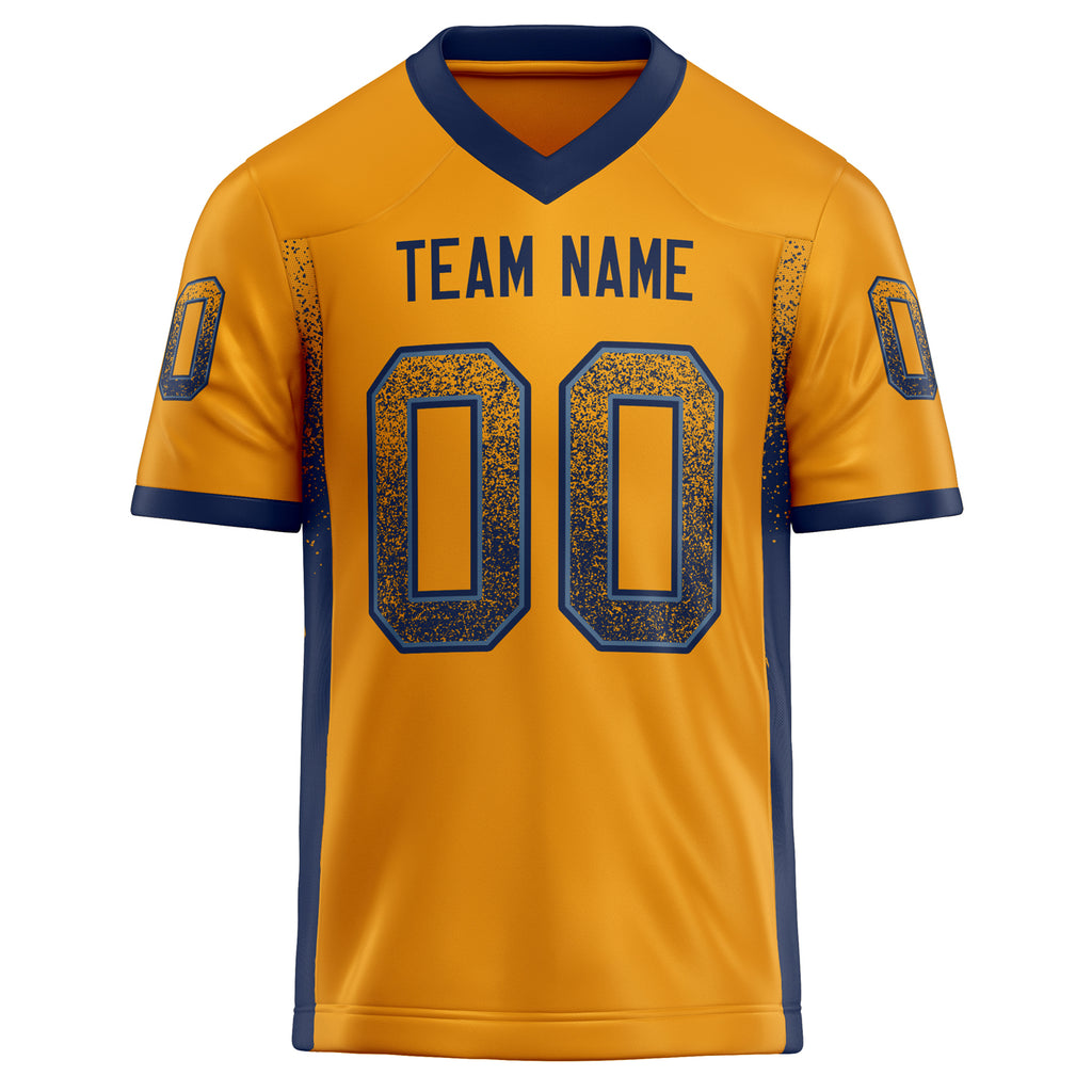 Personalized Gold & navy Solid Colour Football Jersey