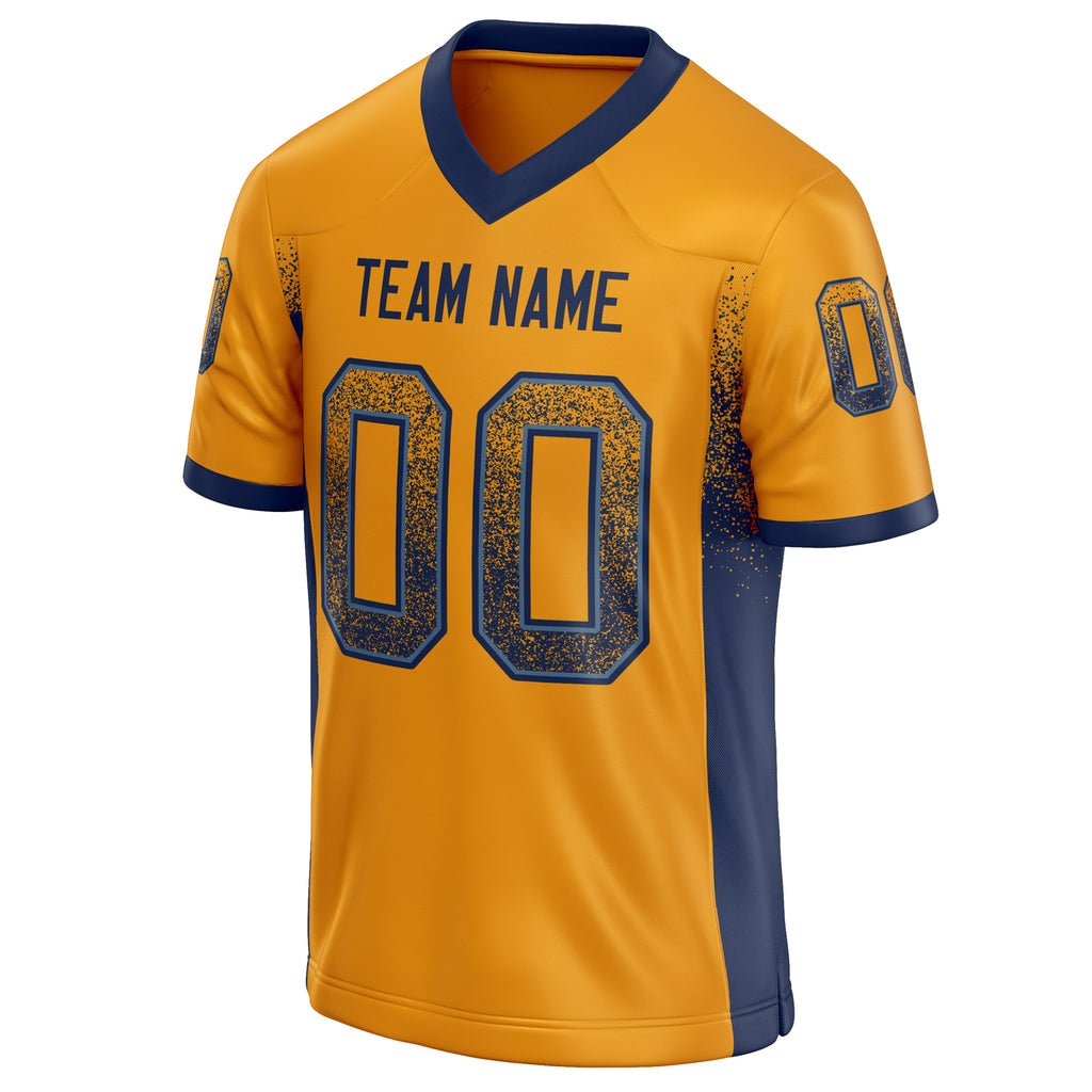 Personalized Gold & navy Solid Colour Football Jersey