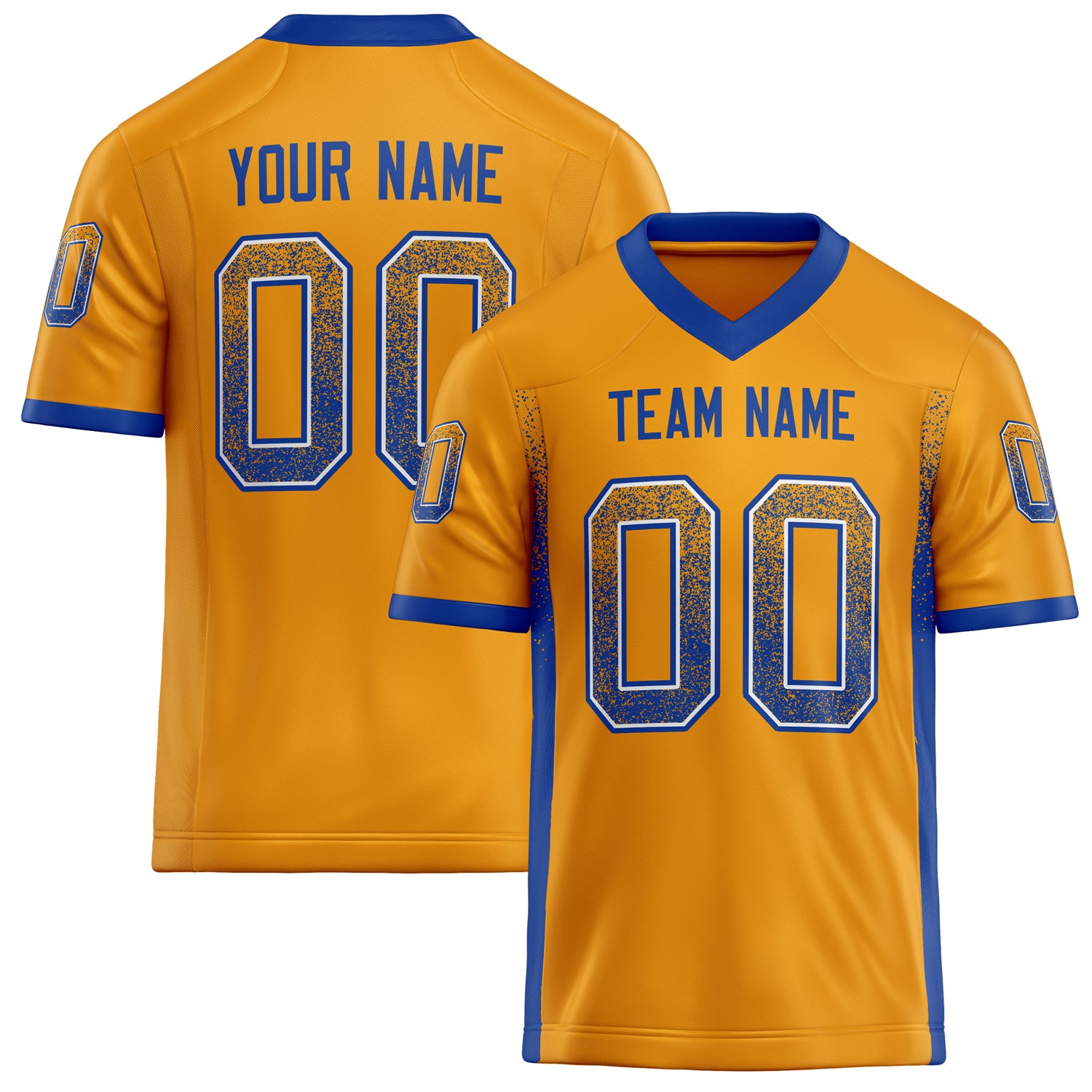 Personalized Gold royal Solid Colour Football Jersey FT02240730GO145