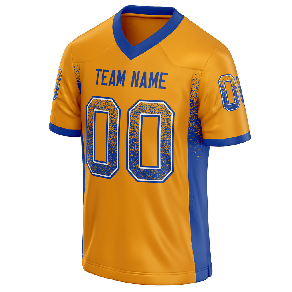 Personalized Gold & royal Solid Colour Football Jersey