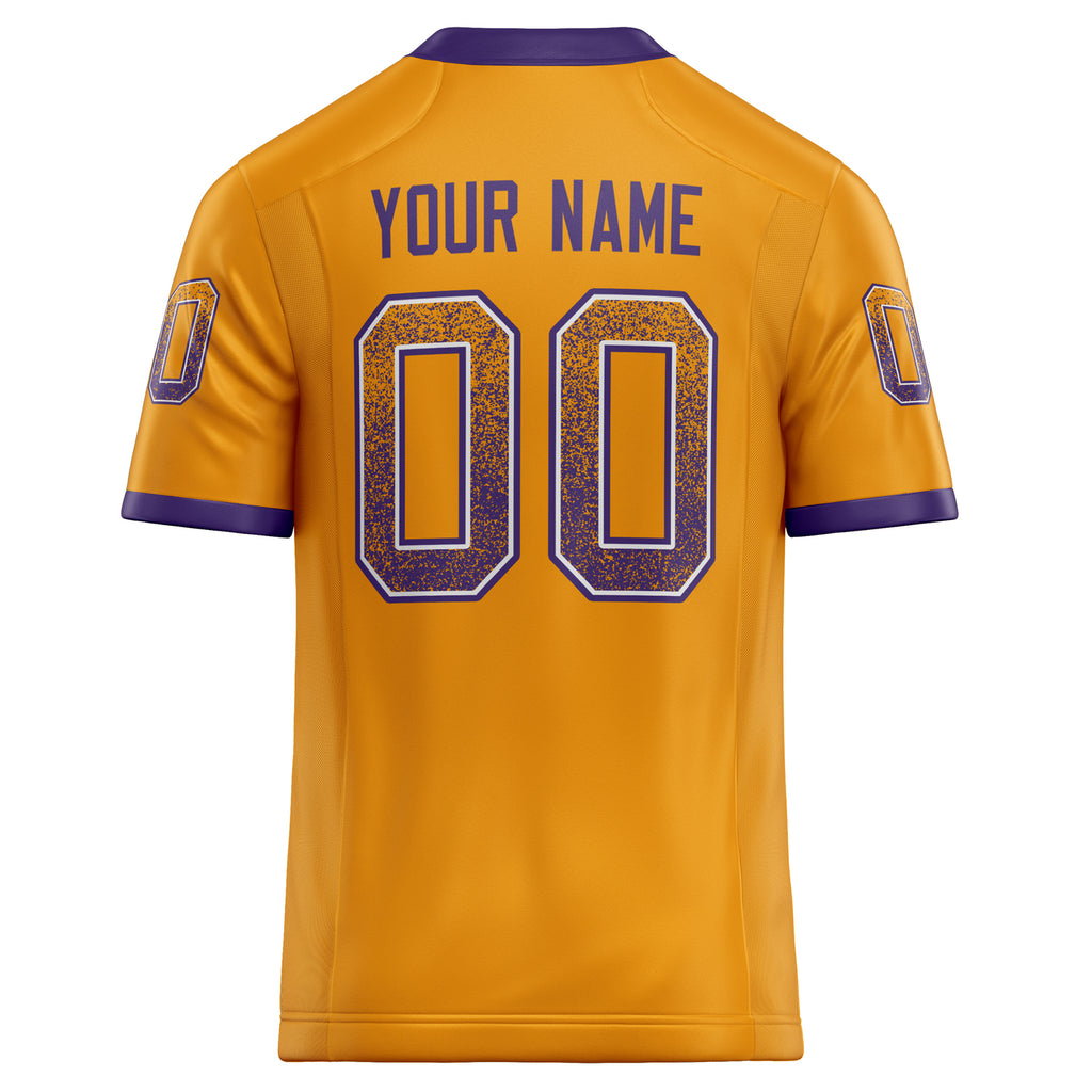 Personalized Gold & Purple Solid Colour Football Jersey
