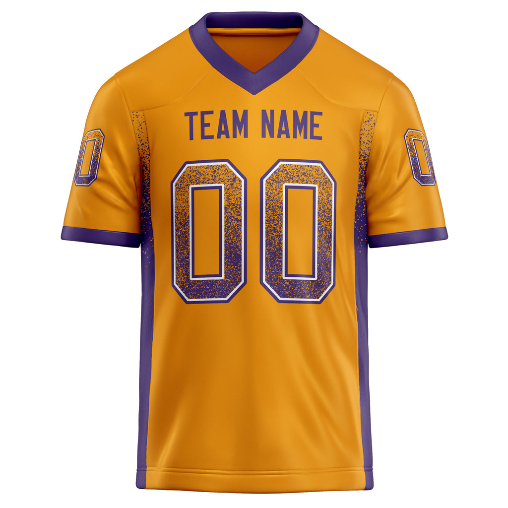 Personalized Gold & Purple Solid Colour Football Jersey
