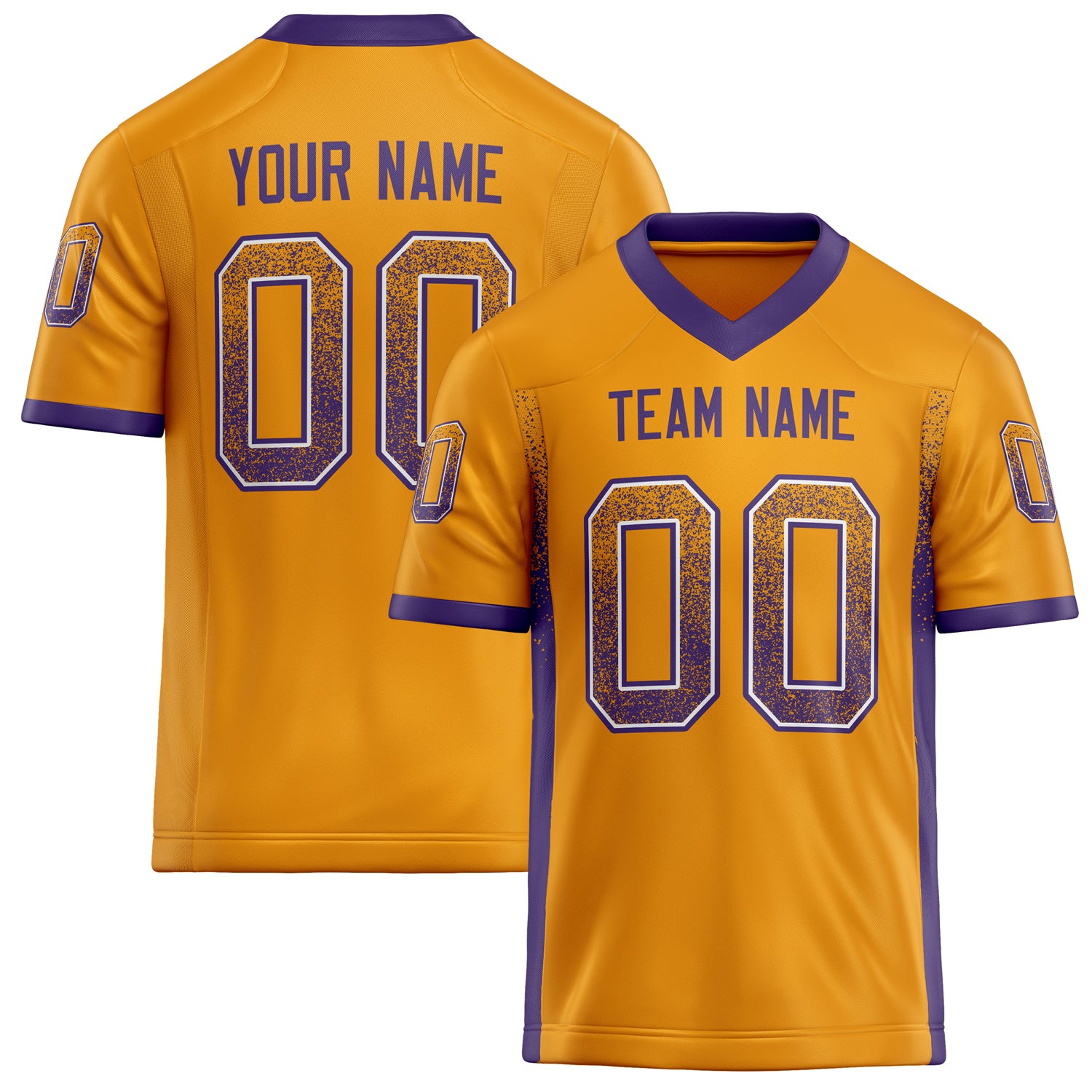 Personalized Gold Purple Solid Colour Football Jersey FT02240730GO146