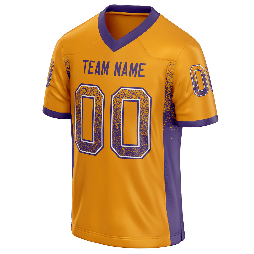 Personalized Gold & Purple Solid Colour Football Jersey