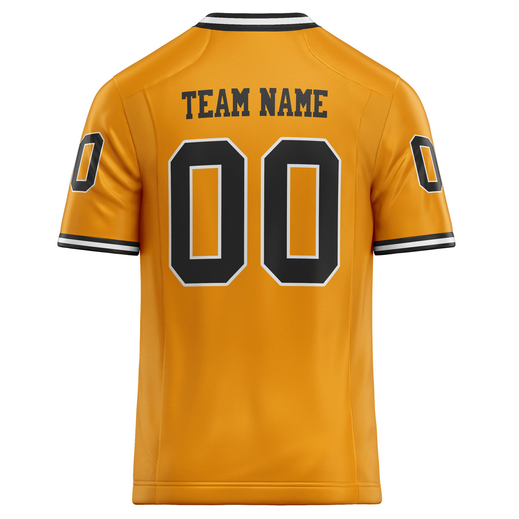 Personalized Gold & Black Solid Colour Football Jersey