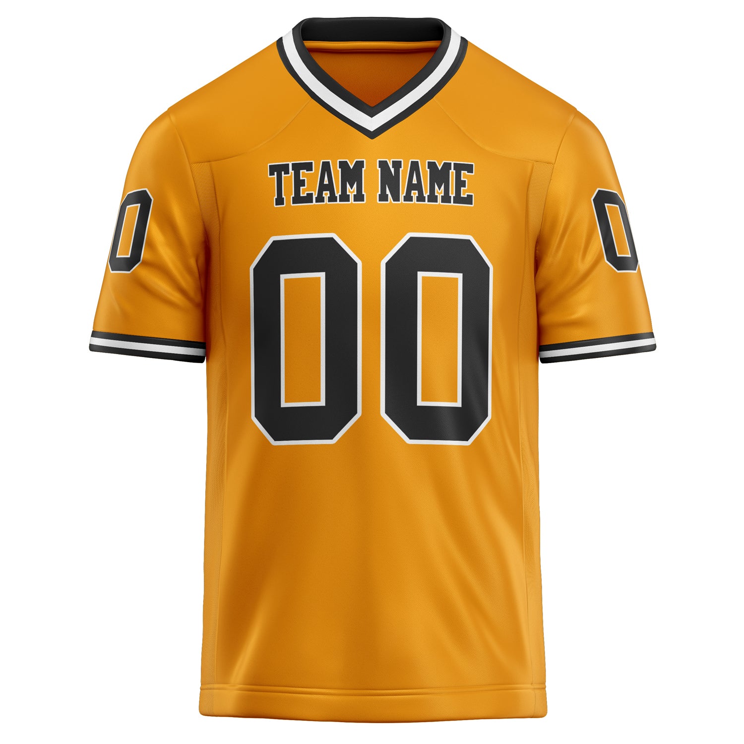 Personalized Gold & Black Solid Colour Football Jersey