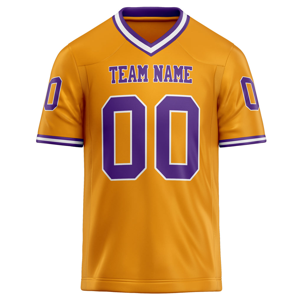 Personalized Gold & Purple Solid Colour Football Jersey
