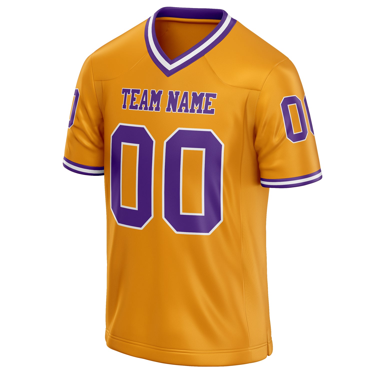 Personalized Gold & Purple Solid Colour Football Jersey