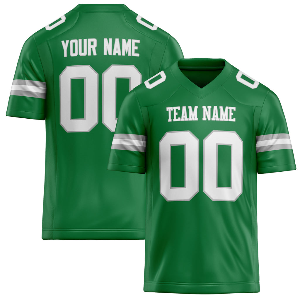 Personalized Grass Green White Solid Colour Football Jersey FT02240730GR149