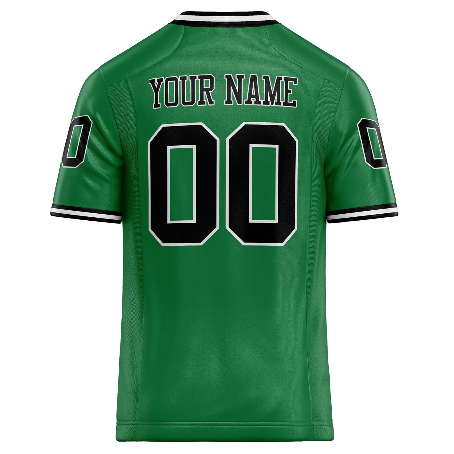 Personalized Grass & Green Black Solid Colour Football Jersey