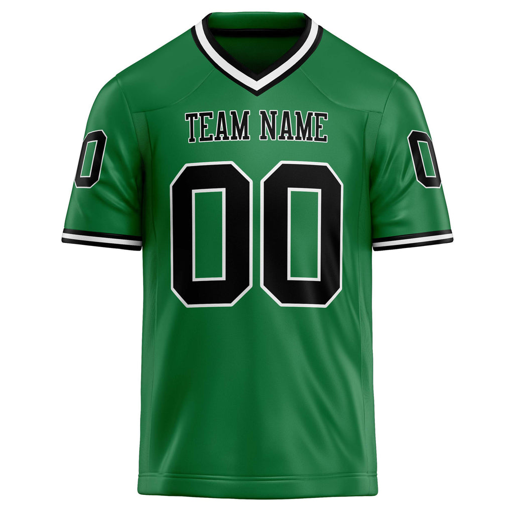 Personalized Grass & Green Black Solid Colour Football Jersey