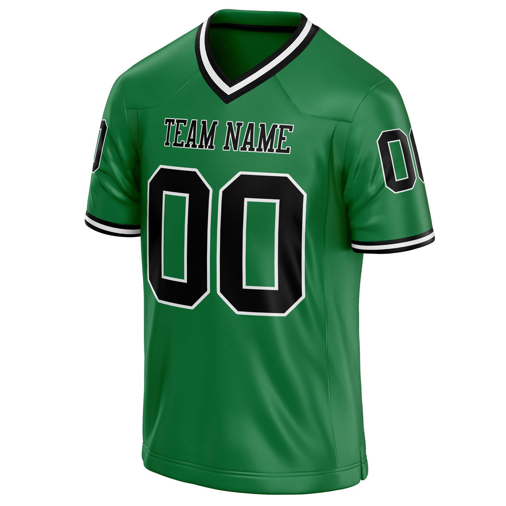 Personalized Grass & Green Black Solid Colour Football Jersey