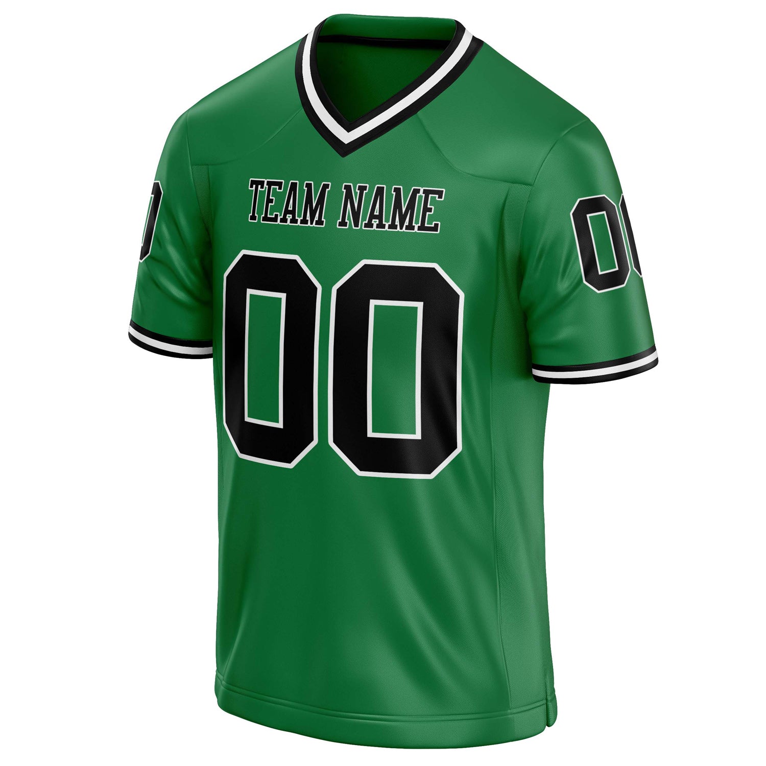 Personalized Grass & Green Black Solid Colour Football Jersey