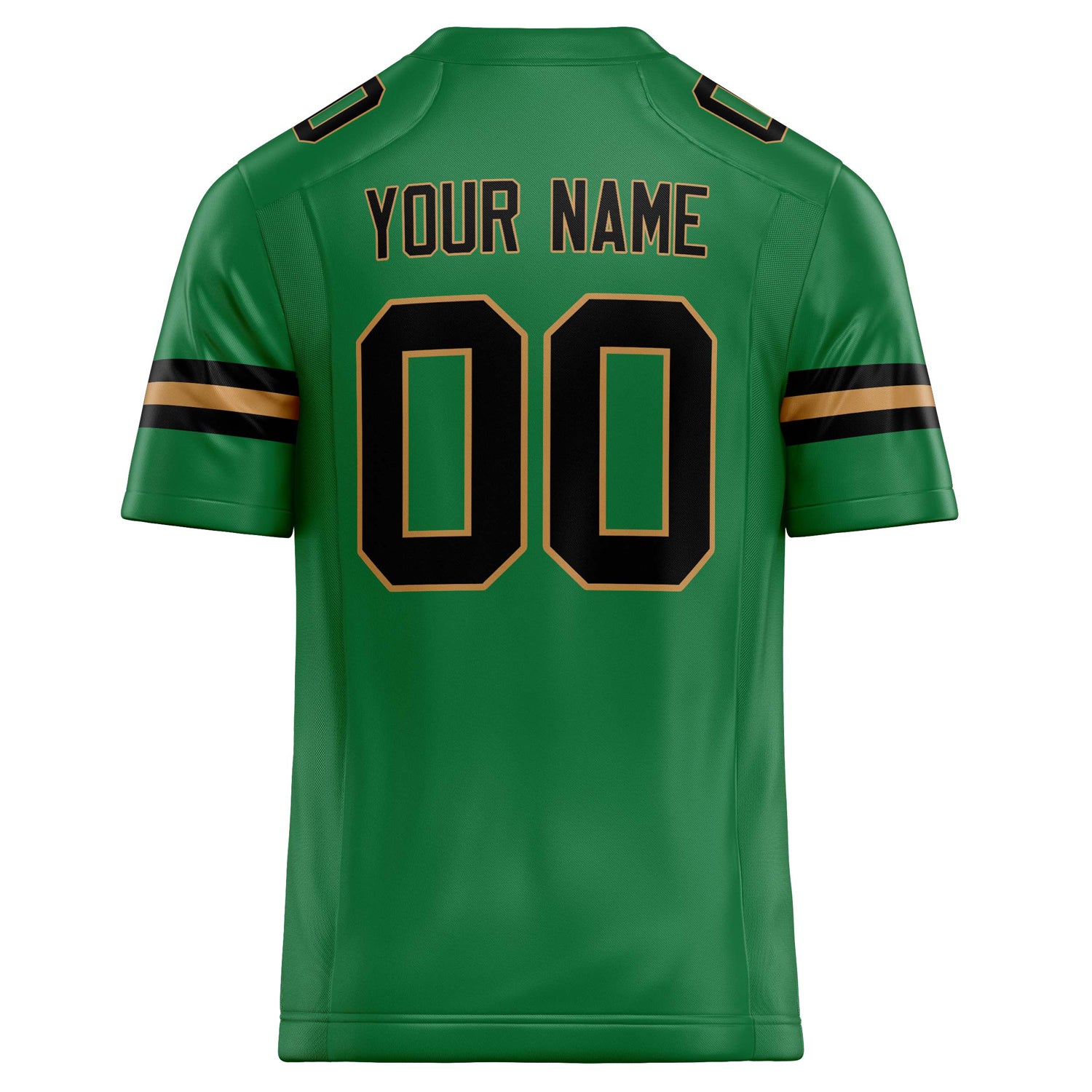 Personalized Grass & Green Black Solid Colour Football Jersey