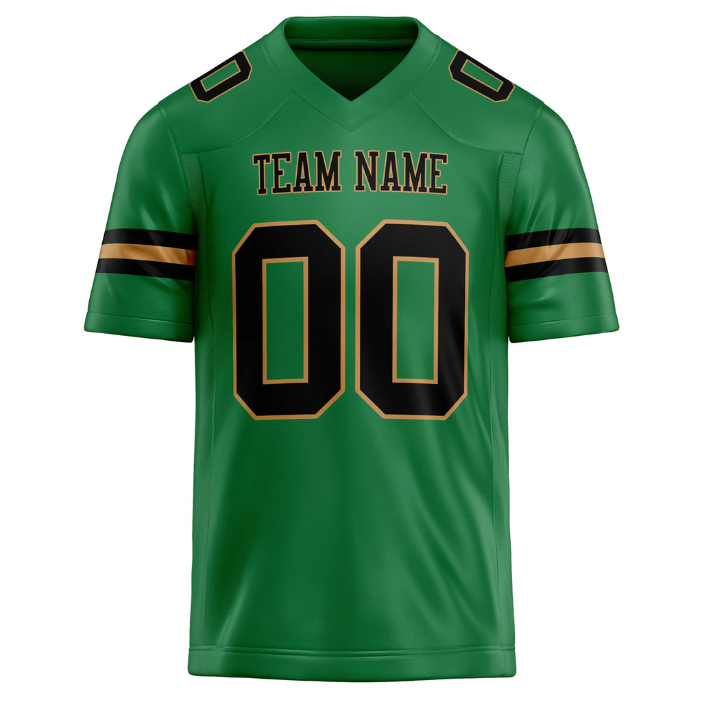 Personalized Grass & Green Black Solid Colour Football Jersey