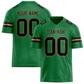 Personalized Grass Green Black Solid Colour Football Jersey FT02240730GR151