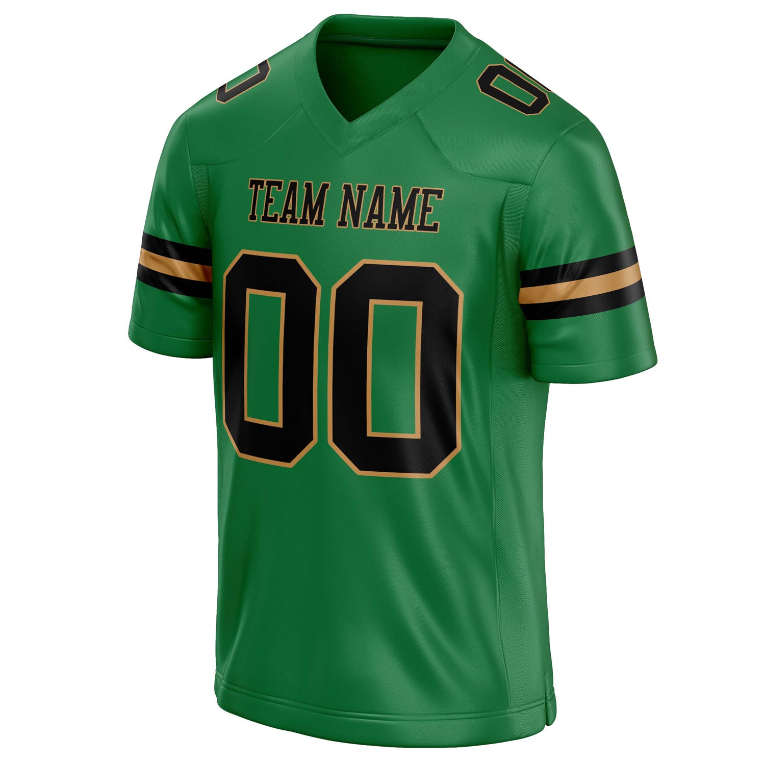 Personalized Grass & Green Black Solid Colour Football Jersey