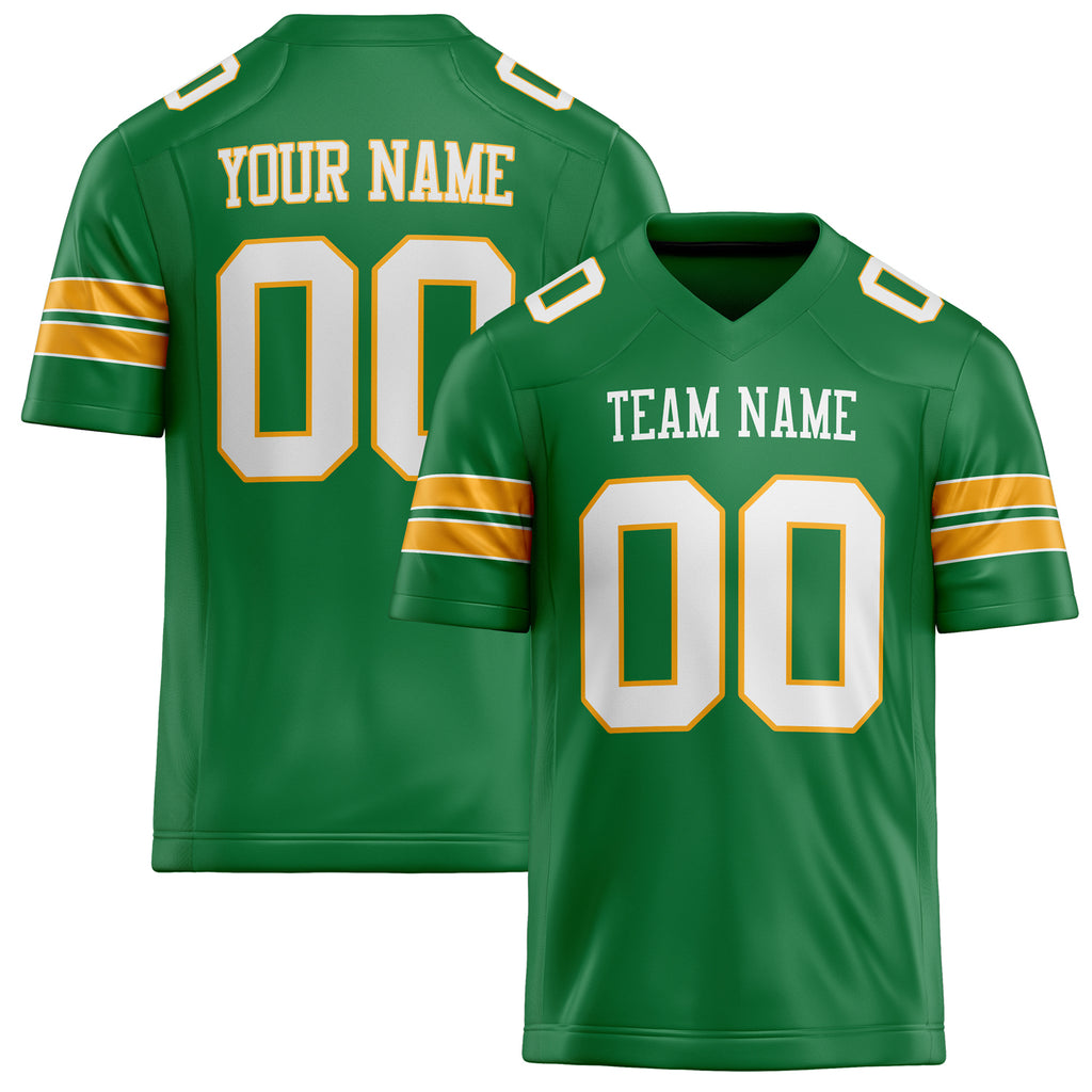 Personalized Grass Green White Solid Colour Football Jersey FT02240730GR152