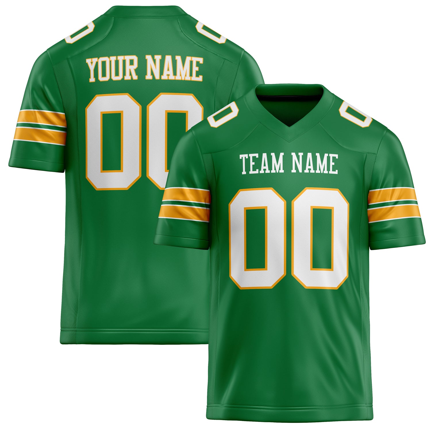Personalized Grass Green White Solid Colour Football Jersey FT02240730GR152