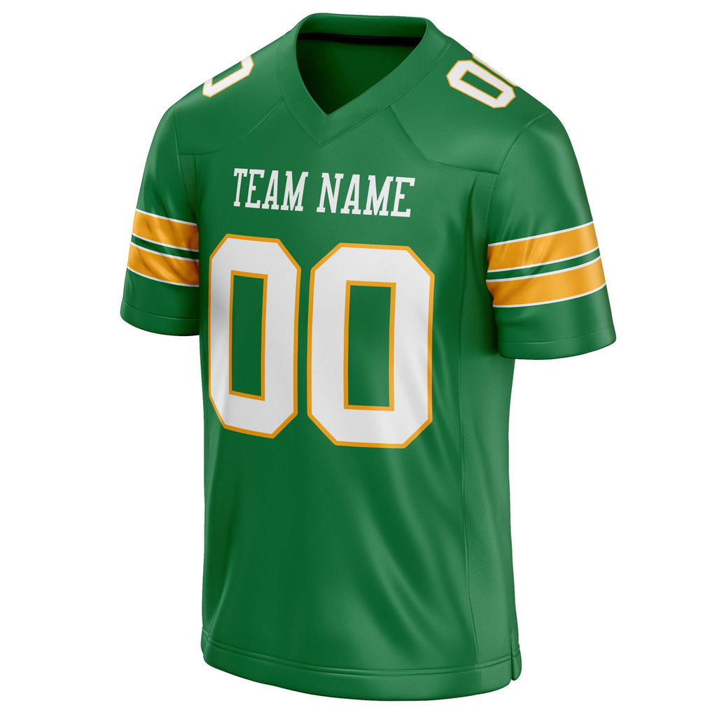 Personalized Grass & Green White Solid Colour Football Jersey