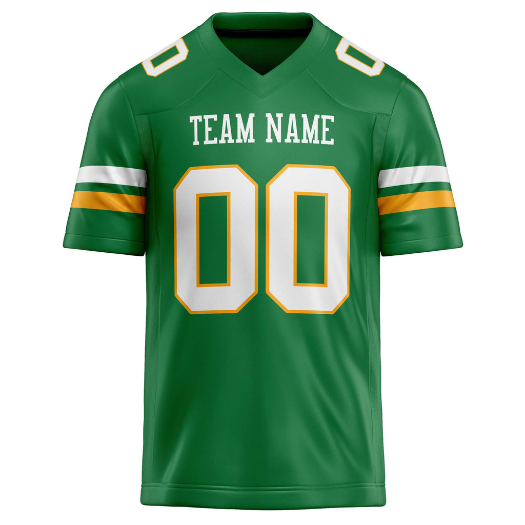 Personalized Grass & Green White Solid Colour Football Jersey