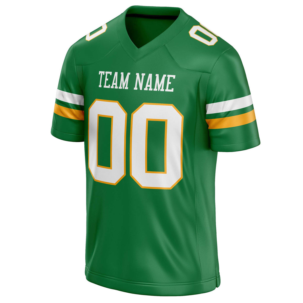 Personalized Grass & Green White Solid Colour Football Jersey