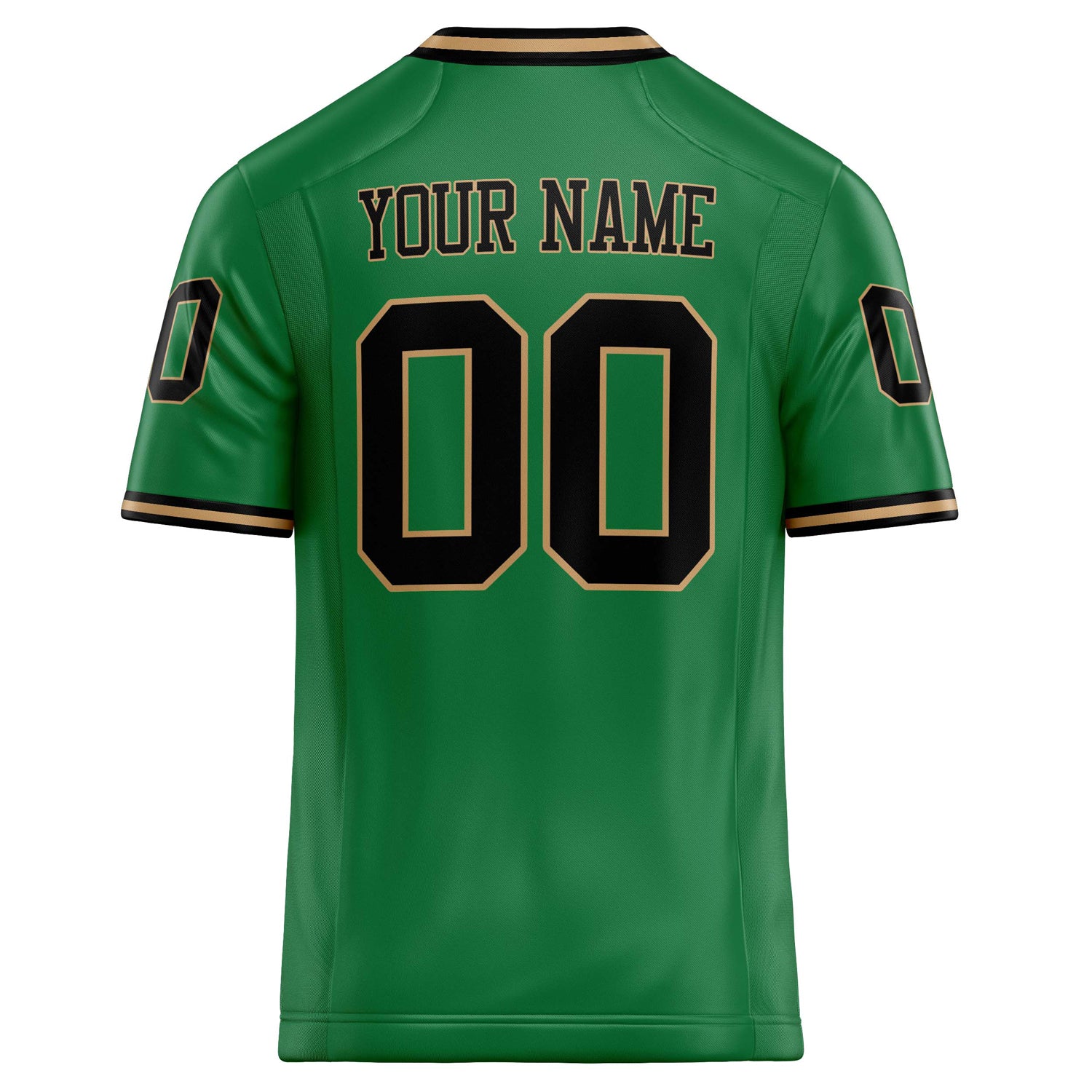 Personalized Grass & Green Black Solid Colour Football Jersey