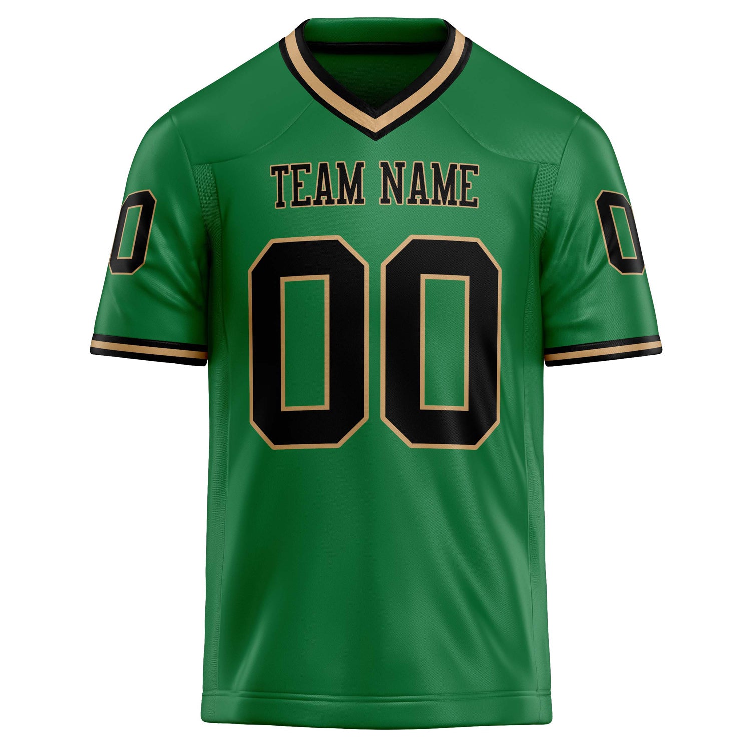 Personalized Grass & Green Black Solid Colour Football Jersey