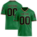 Personalized Grass Green Black Solid Colour Football Jersey FT02240730GR154