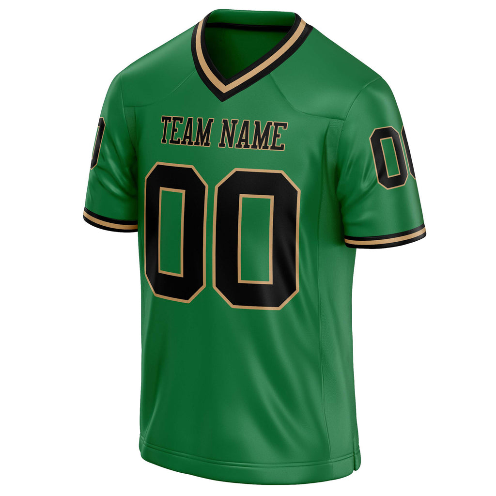 Personalized Grass & Green Black Solid Colour Football Jersey