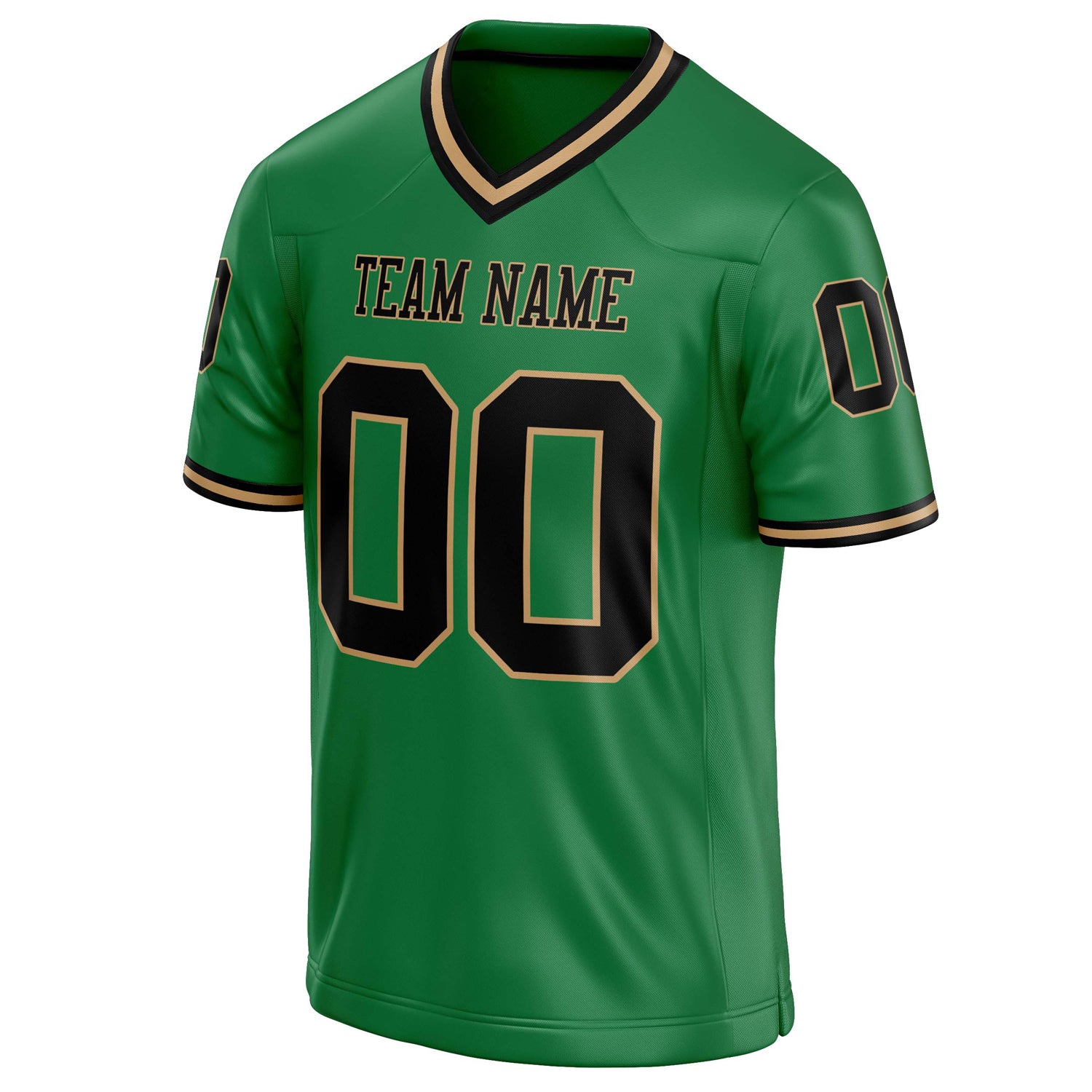 Personalized Grass & Green Black Solid Colour Football Jersey