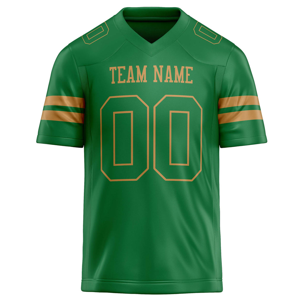 Personalized Grass & Green old gold Solid Colour Football Jersey
