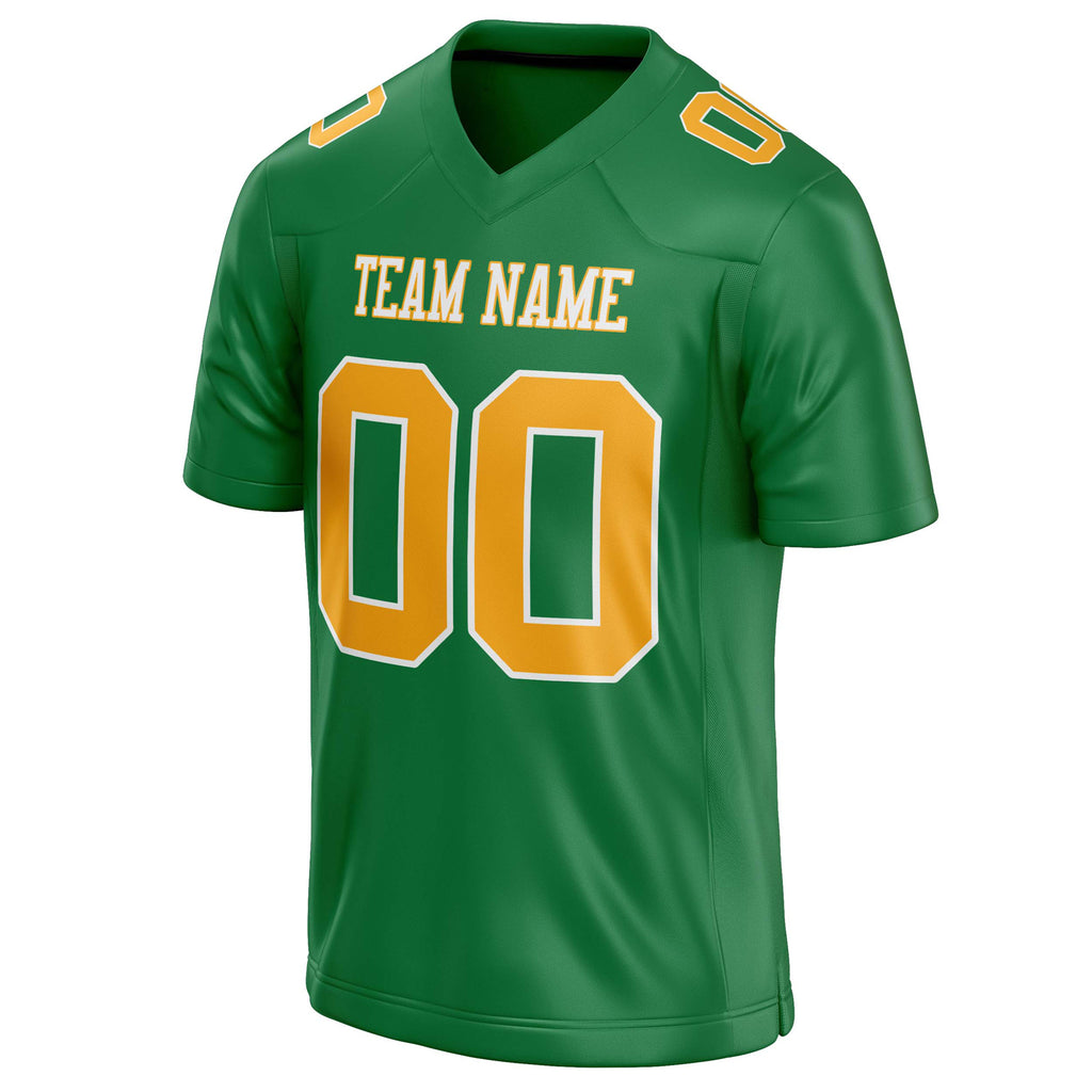 Personalized Grass & Green gold Solid Colour Football Jersey