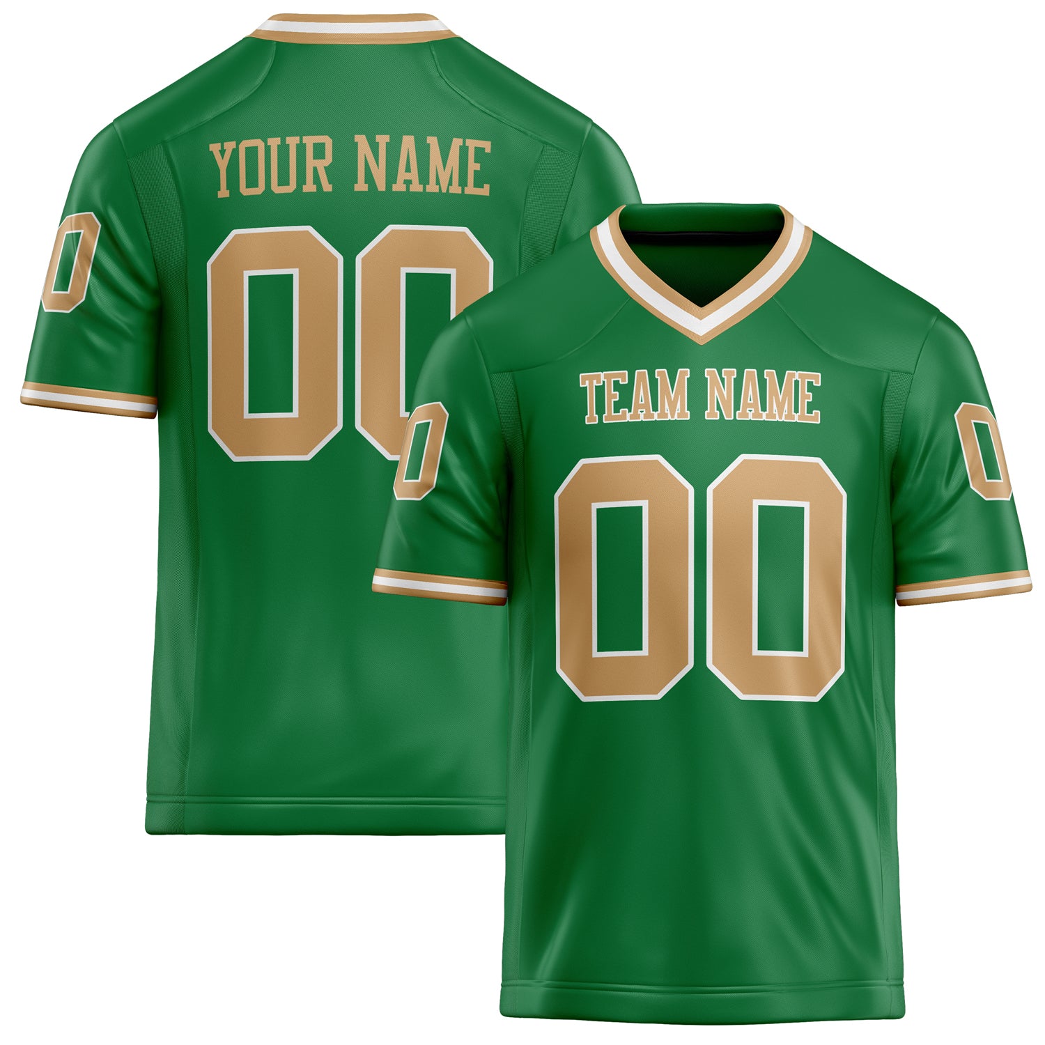 Personalized Grass Green brown Solid Colour Football Jersey FT02240730GR158