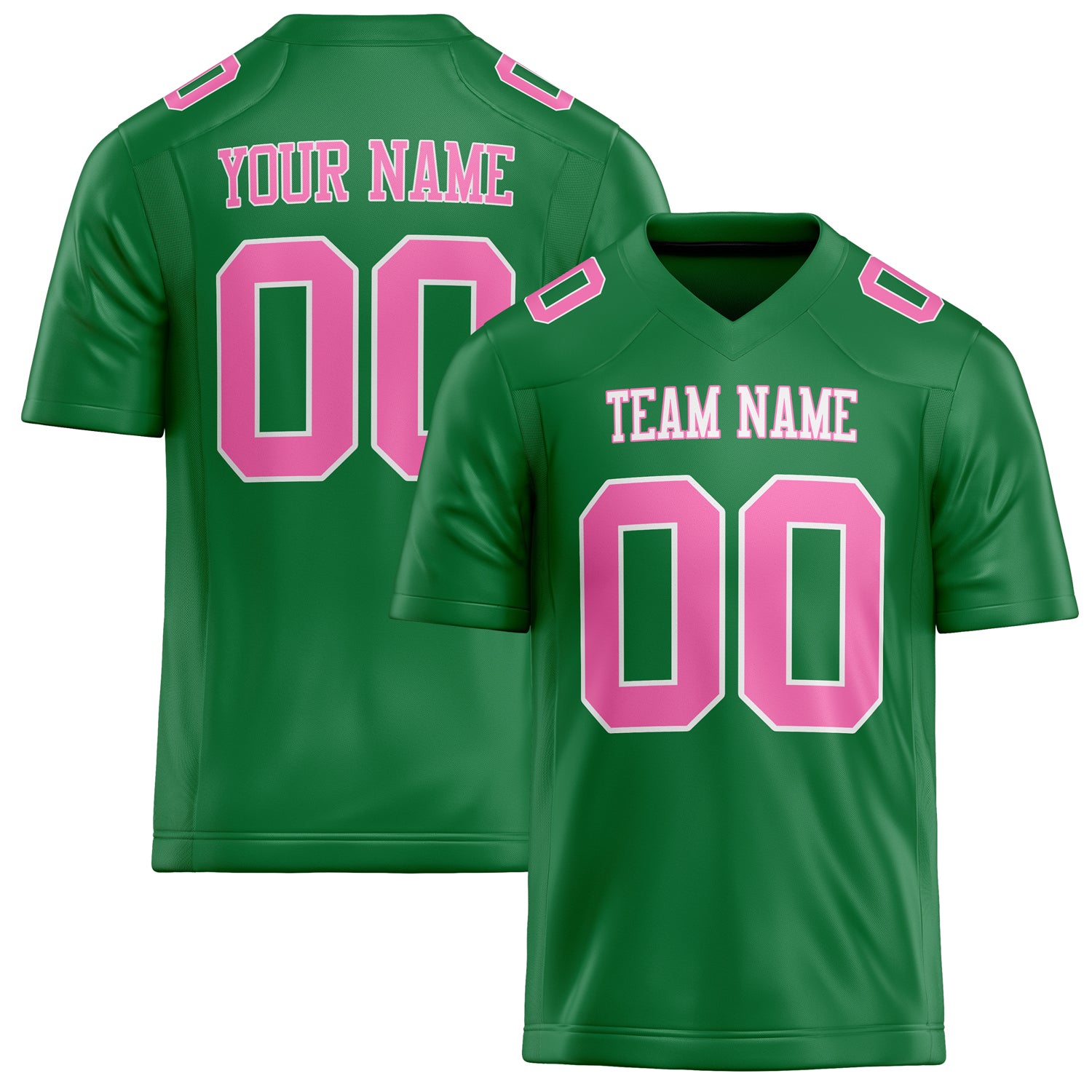 Personalized Grass Green pink Solid Colour Football Jersey FT02240730GR160