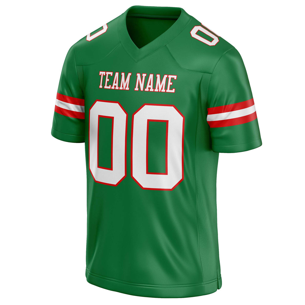 Personalized Grass & Green White Solid Colour Football Jersey