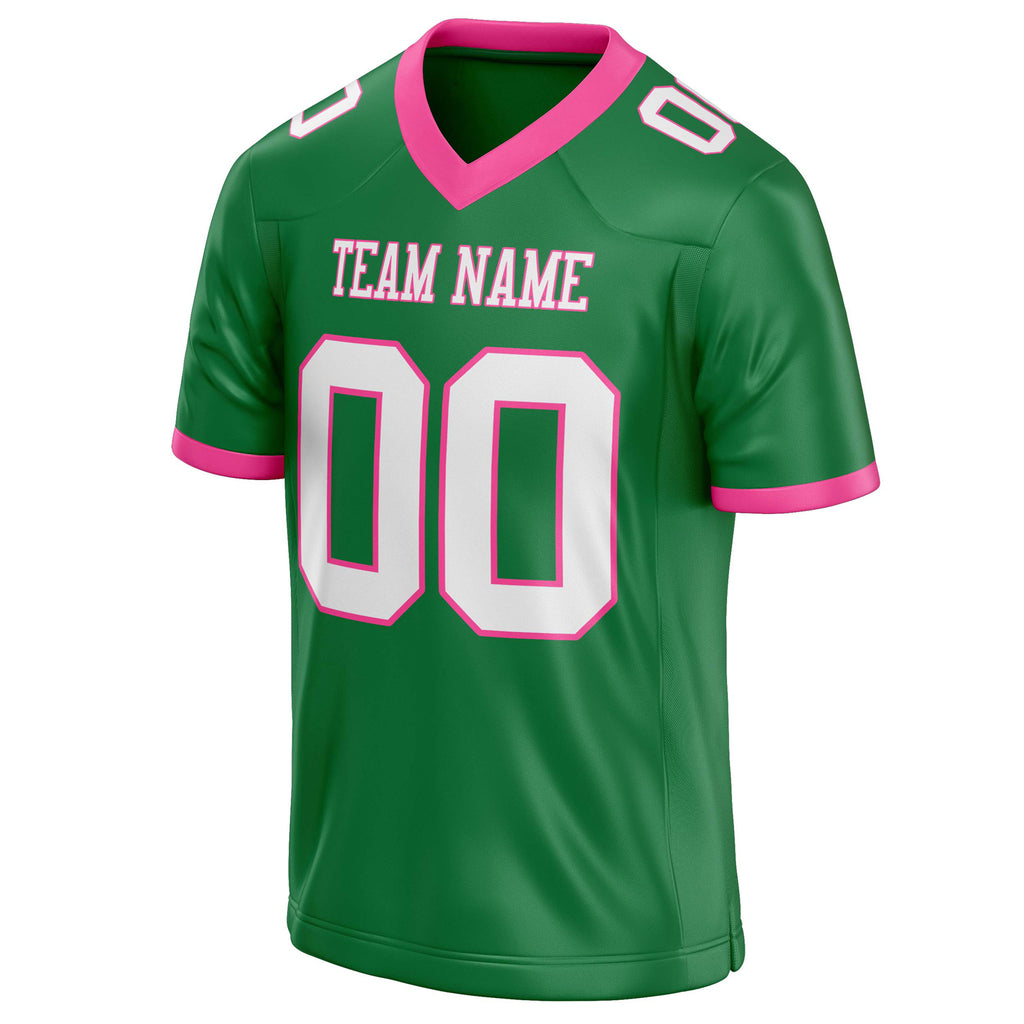 Personalized Grass & Green White Solid Colour Football Jersey