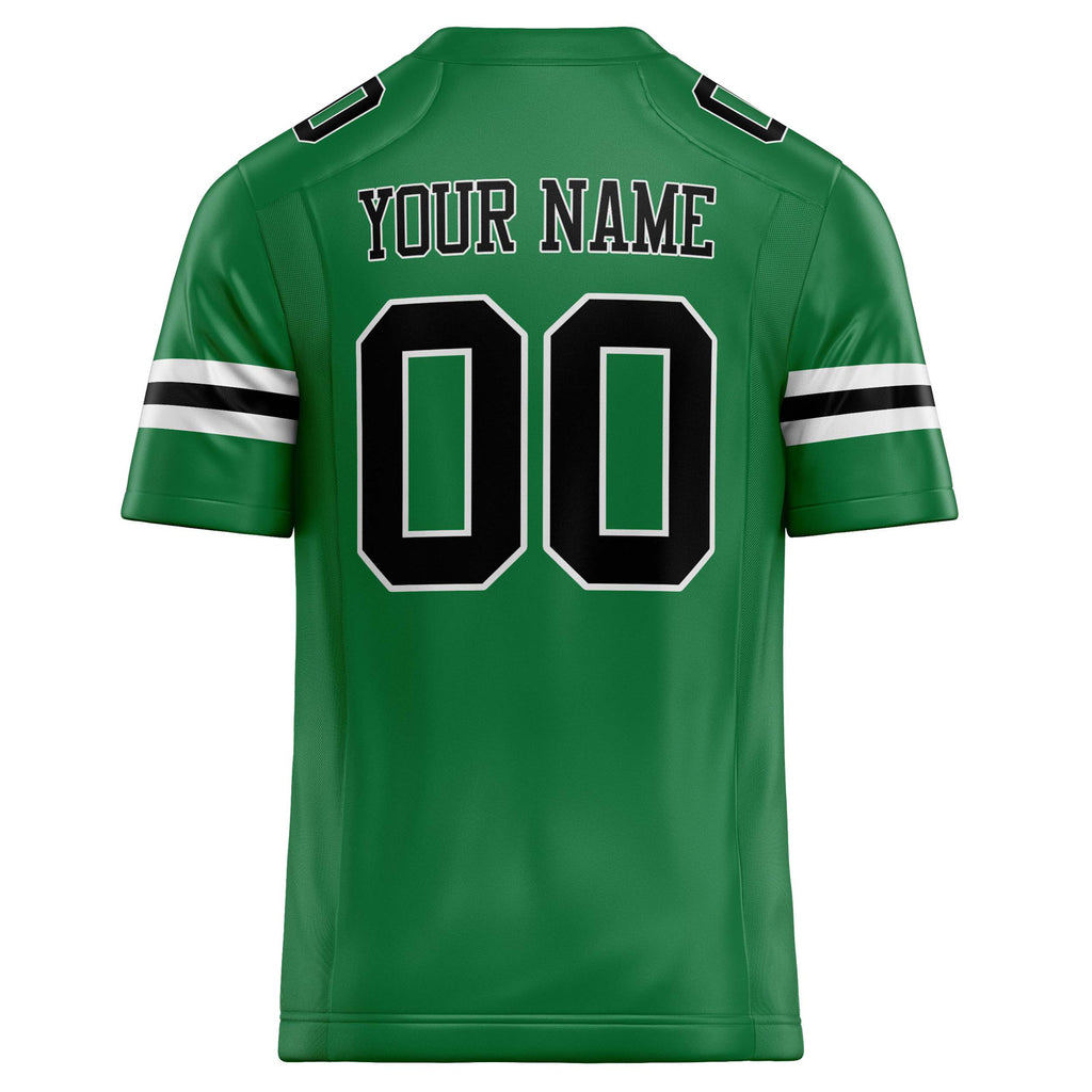 Personalized Grass & Green Black Solid Colour Football Jersey