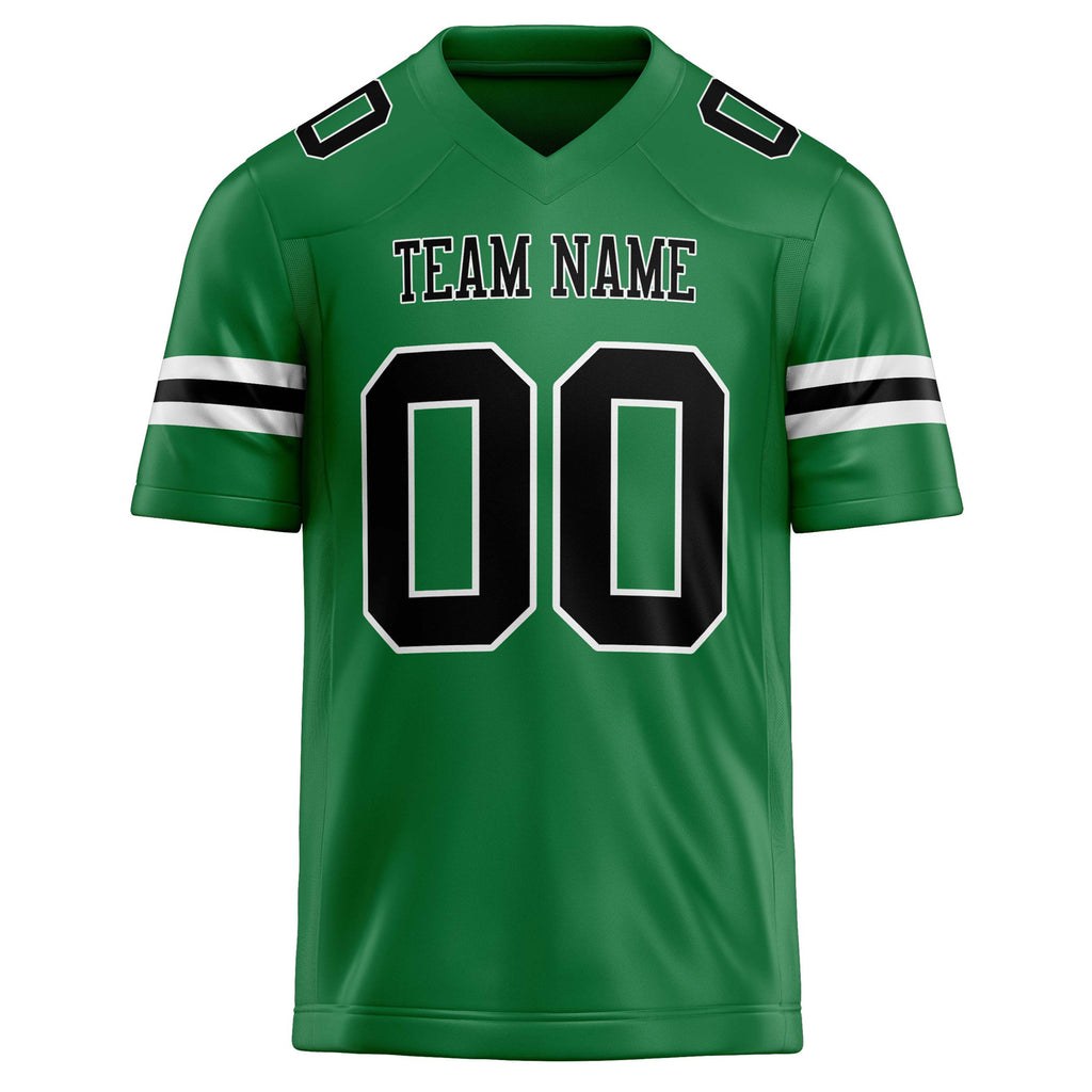 Personalized Grass & Green Black Solid Colour Football Jersey