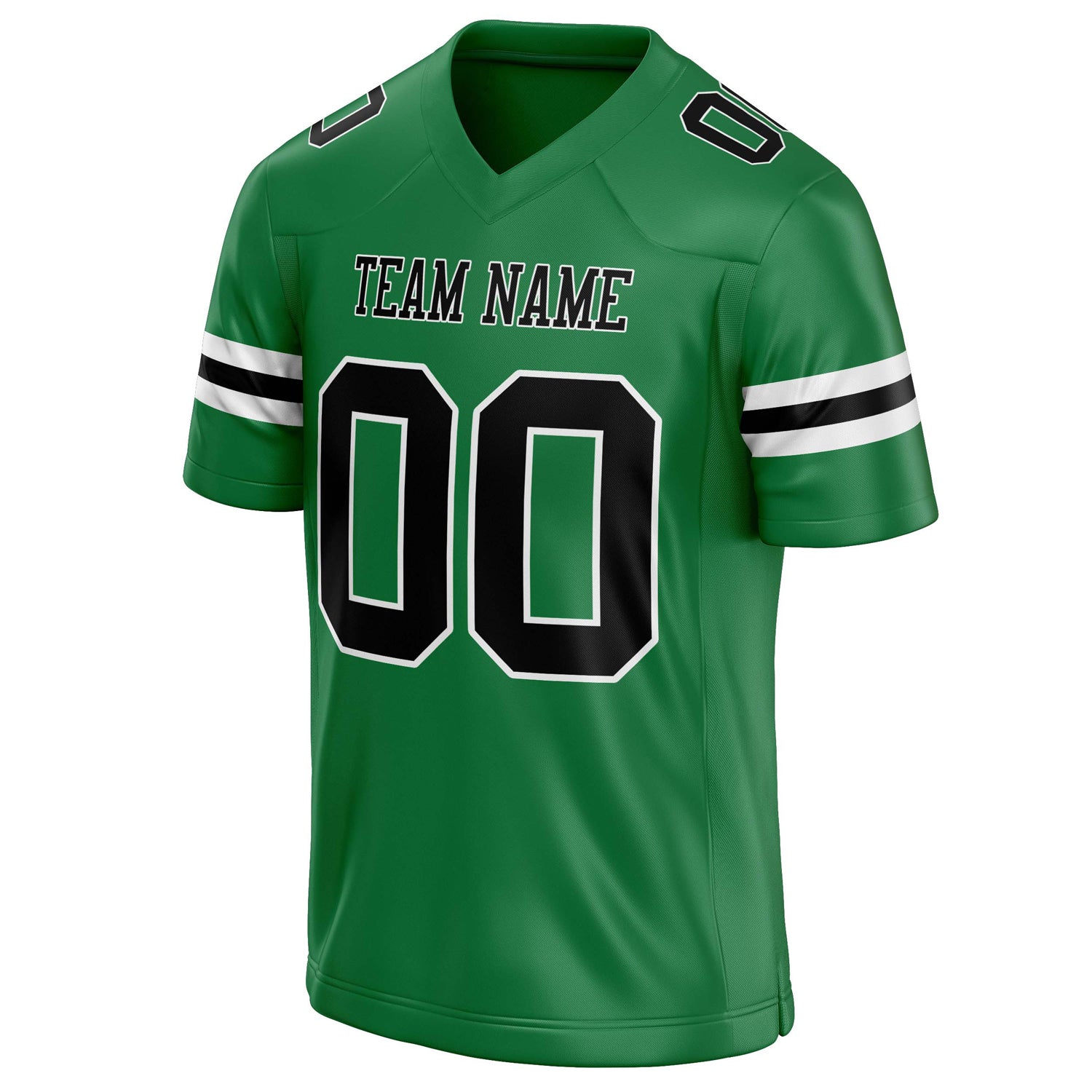 Personalized Grass & Green Black Solid Colour Football Jersey
