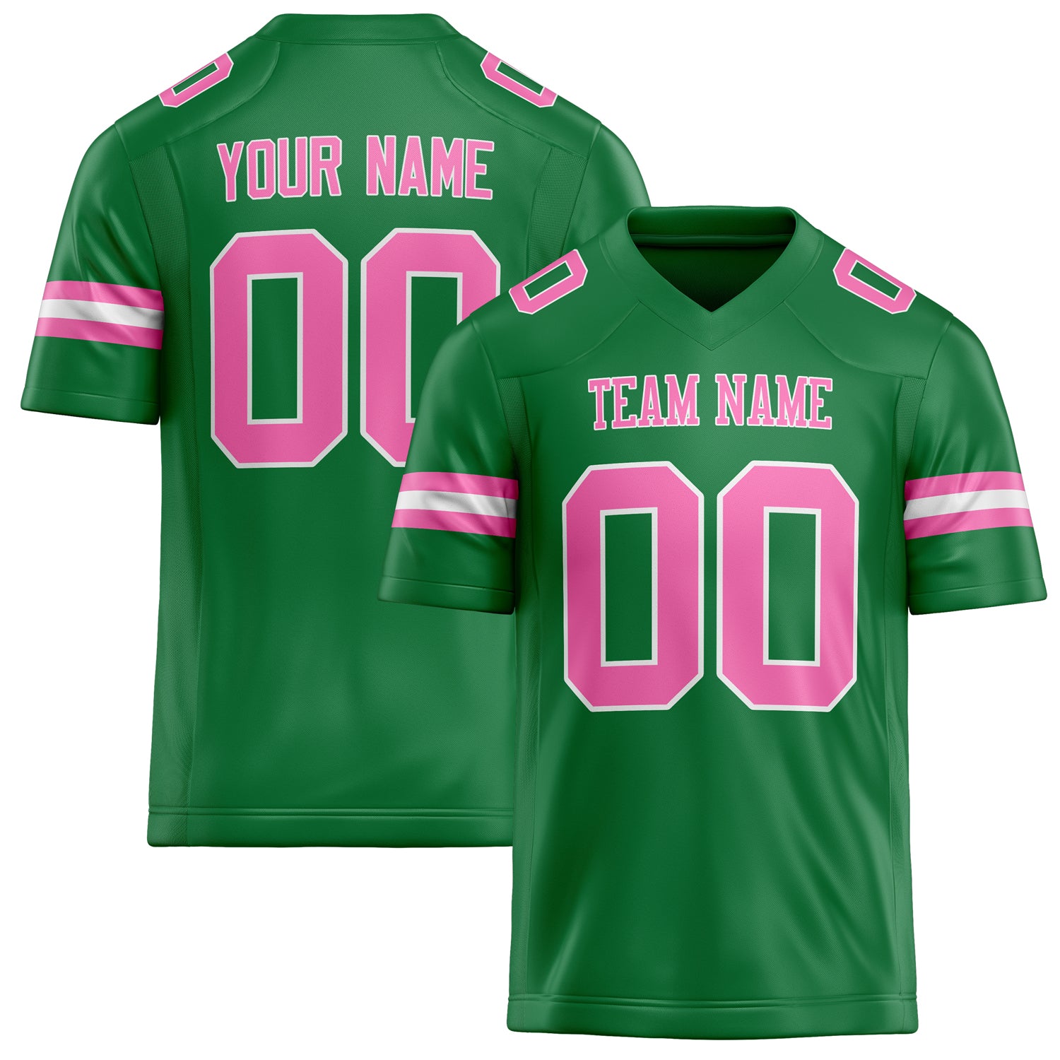 Personalized Grass Green pink Solid Colour Football Jersey FT02240730GR165