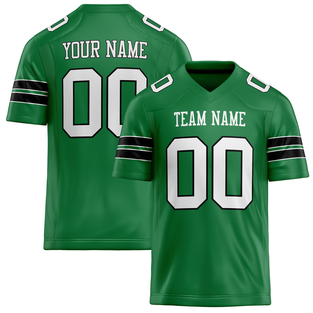 Personalized Grass Green White Solid Colour Football Jersey FT02240730GR166