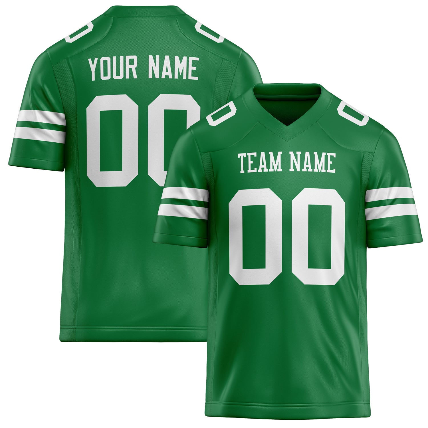 Personalized Grass Green White Solid Colour Football Jersey FT02240730GR167